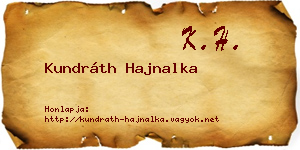 Kundráth Hajnalka névjegykártya